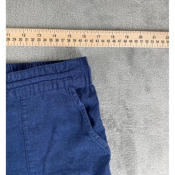 Liz Claiborne Womens Blue Linen Blend Wide Leg Crop Pants Sz M Drawstring Waist - Picture 5 of 11